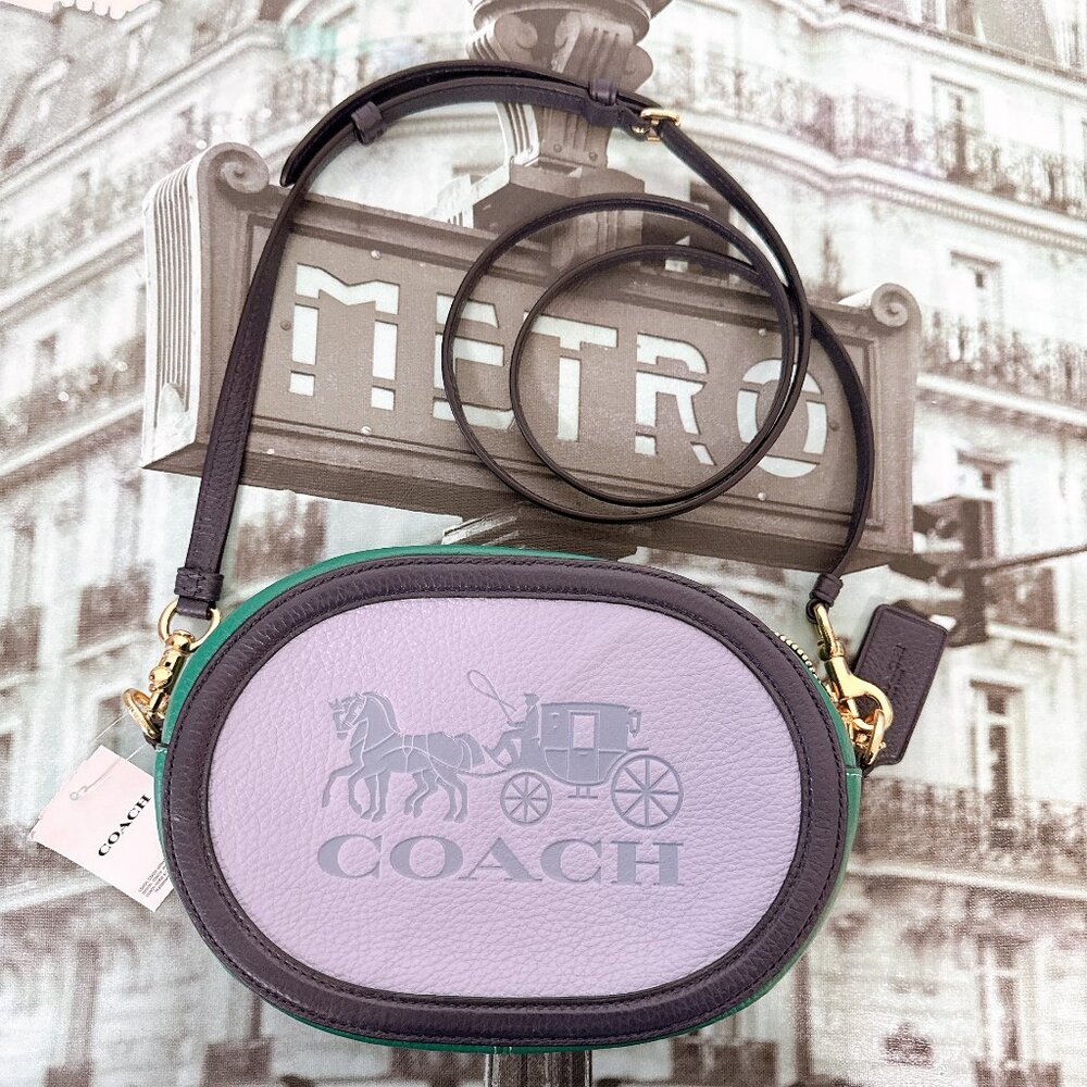 Coach C5777 Camera Bag In Colorblock With Horse And Carriage IN Twilight Multi